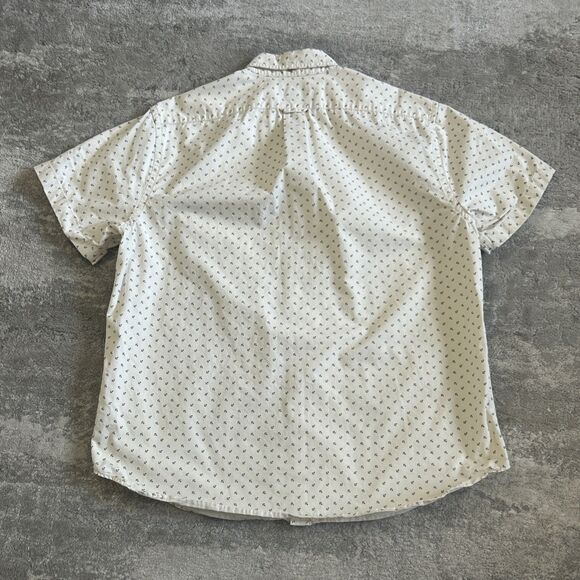 J Crew Always Shirt Mens Large 100% Cotton Anchor Print Cream - Picture 10 of 10